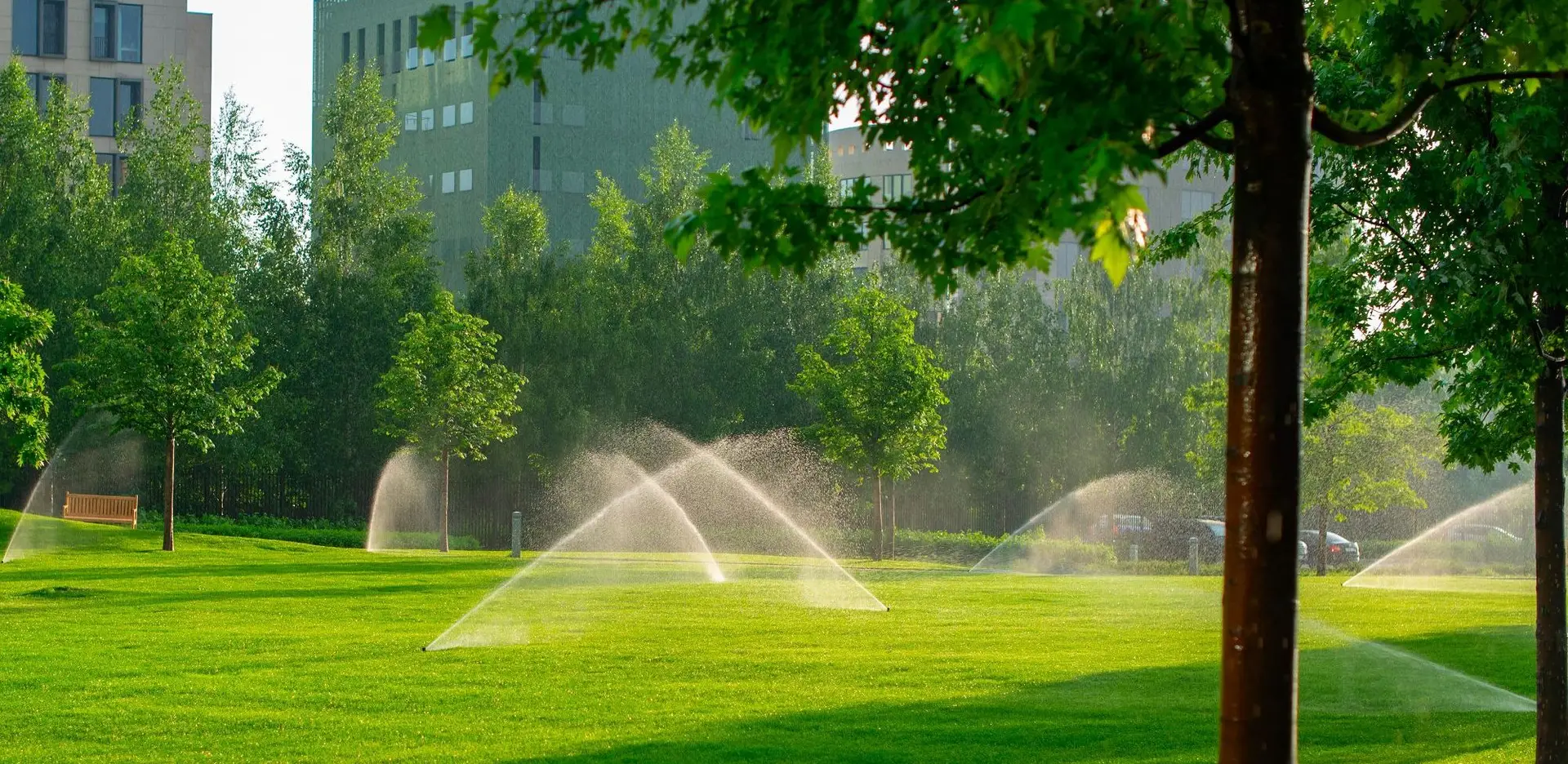 automatic watering system keeping the garden hydrated